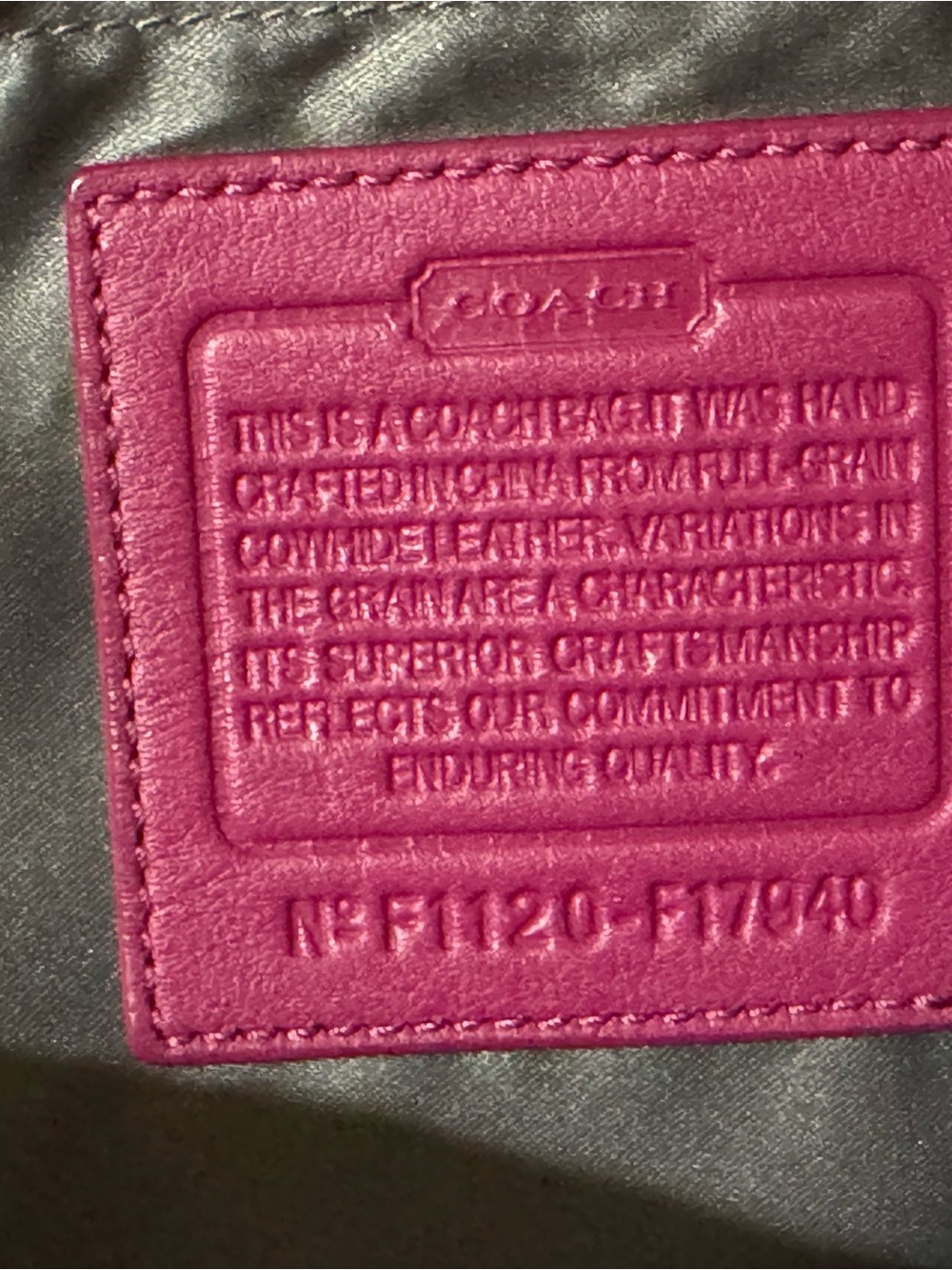 Coach Signature Leather Tote in Deep Raspberry - Picture 8 of 16